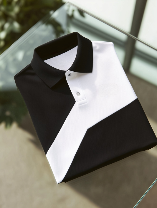 Men's Business Casual Button Old Money Short Sleeve Polo Shirt