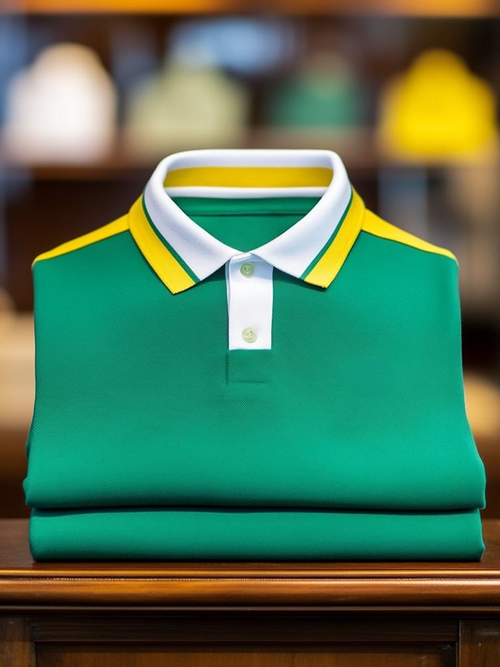 Men's Classic Business Logo Button Short Sleeve Polo Shirt