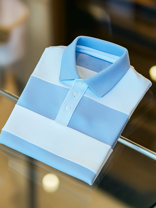 Men's Business Casual Logo Button Short Sleeve Polo Shirt