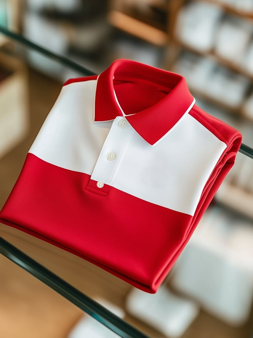 Men's Business Casual Logo Button Short Sleeve Polo Shirt