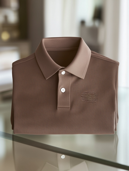 Men's Classic Business Logo Button Short Sleeve Polo Shirt