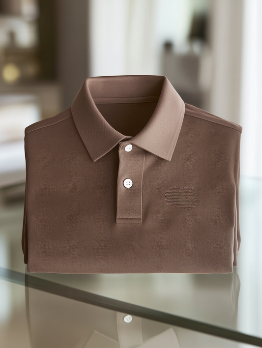 Men's Classic Business Logo Button Short Sleeve Polo Shirt