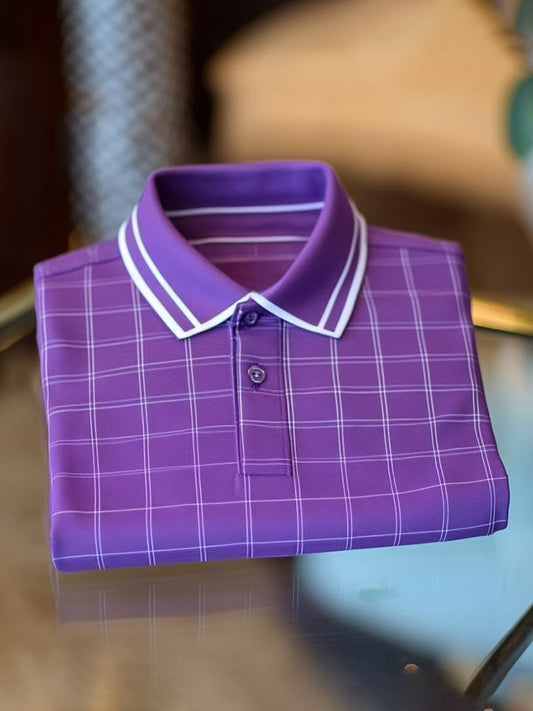 Men's Classic Business Logo Button Short Sleeve Polo Shirt
