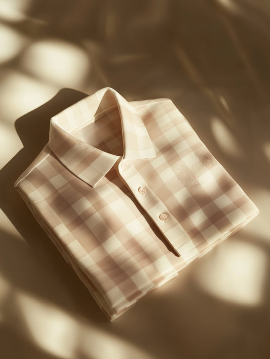Men's Classic Business Checkerboard Plaid Button Short Sleeve Polo Shirt