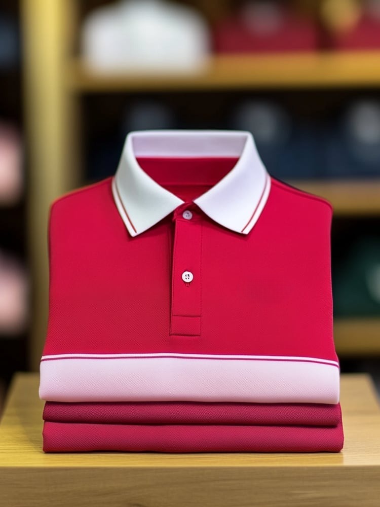Men's Classic Business Logo Button Short Sleeve Polo Shirt