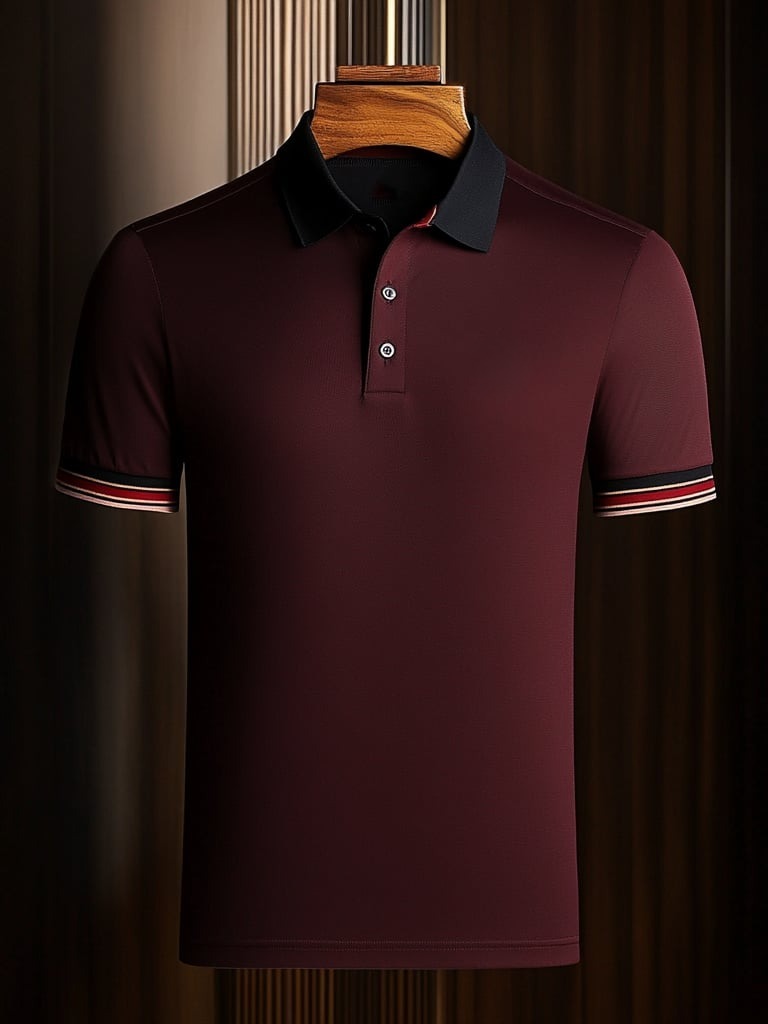 Men's Business Casual Button Short Sleeve Polo Shirt