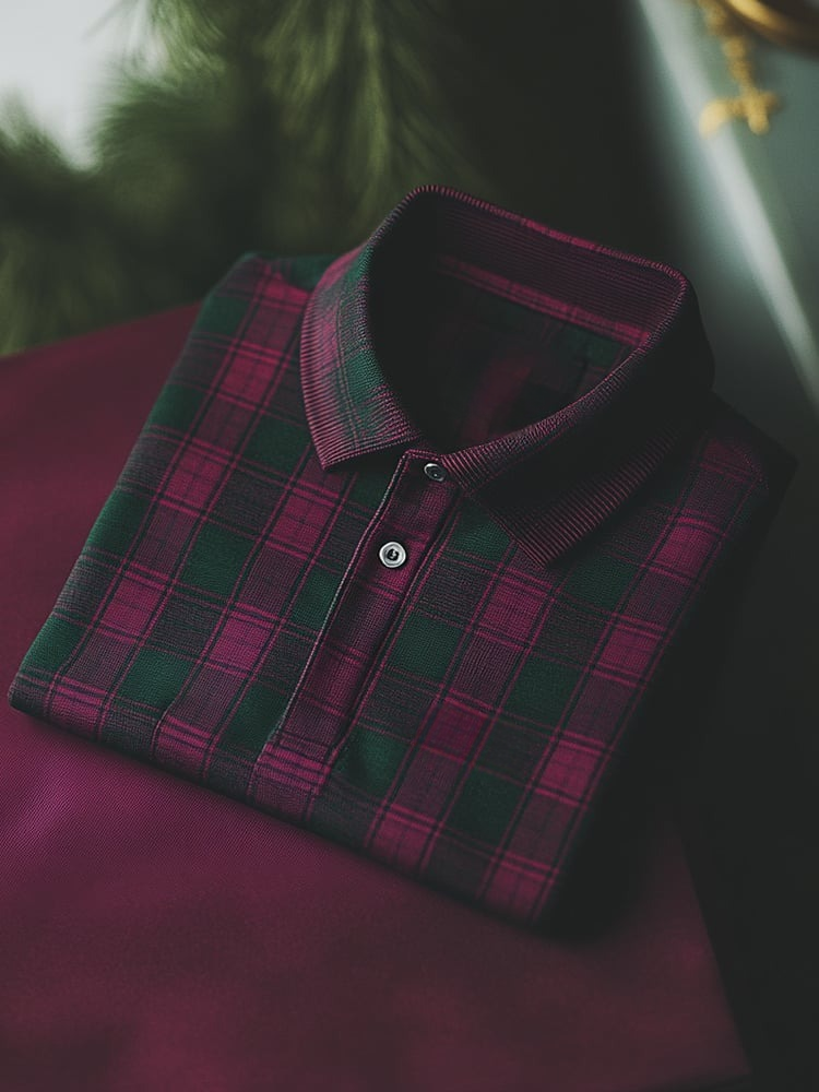 Men's Classic Business Logo Button Short Sleeve Polo Shirt