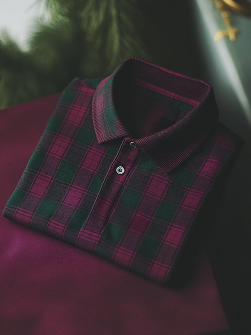 Men's Classic Business Logo Button Short Sleeve Polo Shirt
