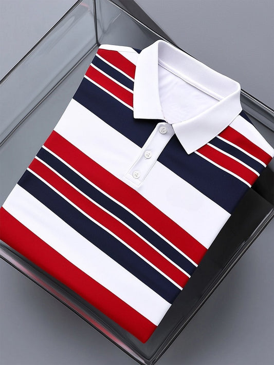 Men's Business Casual Button Short Sleeve Polo Shirt
