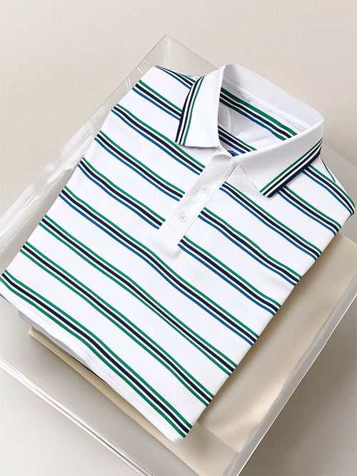 Men's Business Casual Button Short Sleeve Polo Shirt