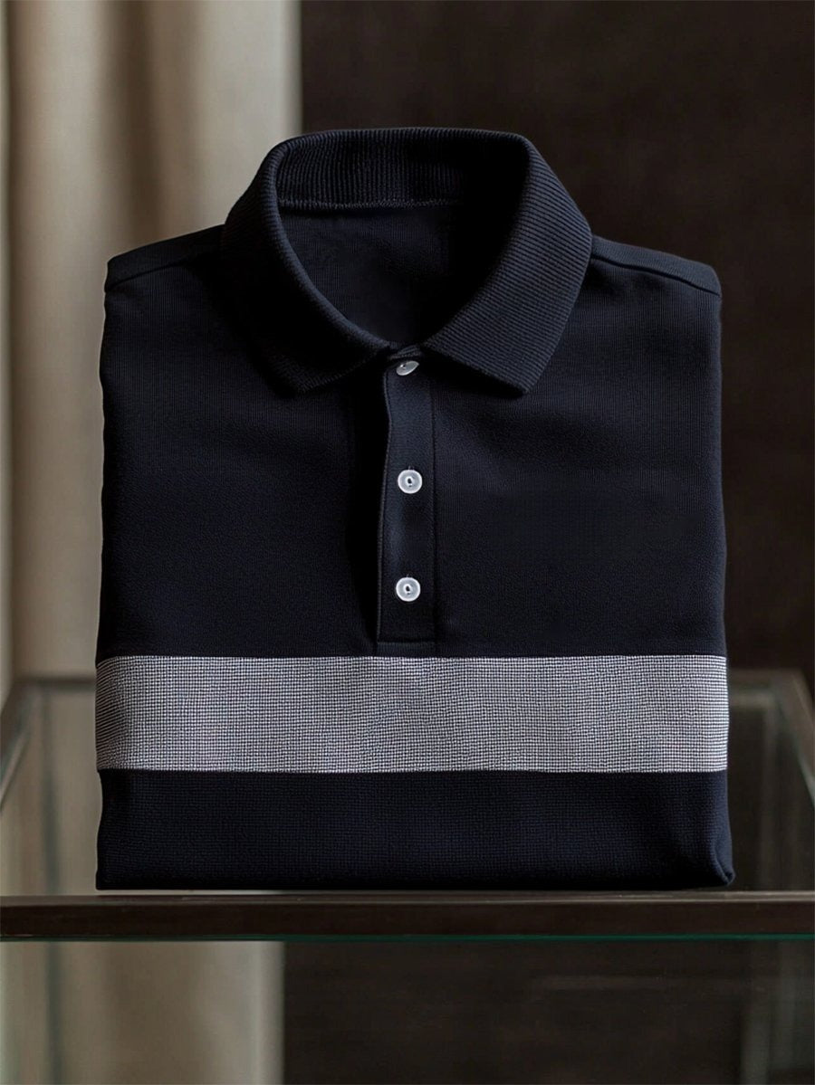 Men's Business Casual Button Short Sleeve Polo Shirt