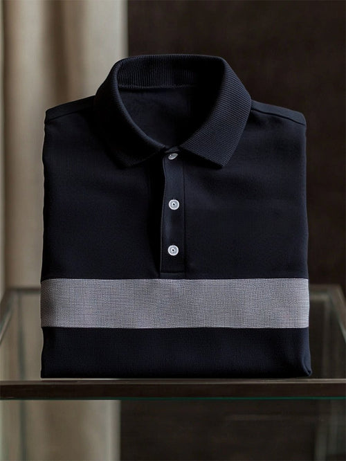 Men's Business Casual Button Short Sleeve Polo Shirt