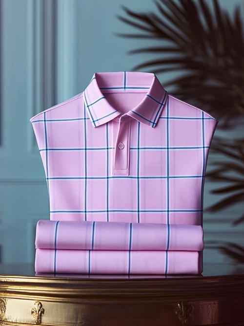 Men's Classic Business Logo Button Short Sleeve Polo Shirt