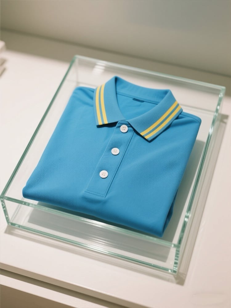 Men's Business Casual Logo Button Short Sleeve Polo Shirt