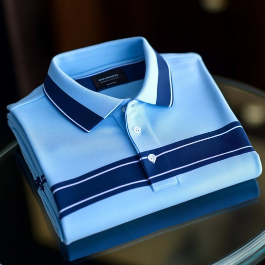 Men's Business Casual    Embroidered Button Short Sleeve Polo Shirt