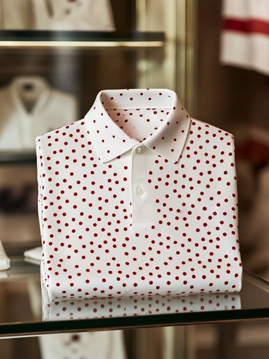 Men's Classic Business Logo Button Short Sleeve Polo Shirt