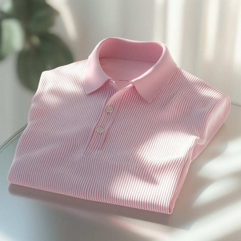 Men's Business Casual    Embroidered Button Short Sleeve Polo Shirt