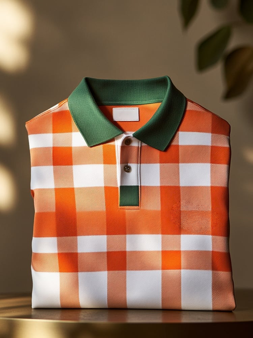 Men's Classic Business Logo Button Short Sleeve Polo Shirt