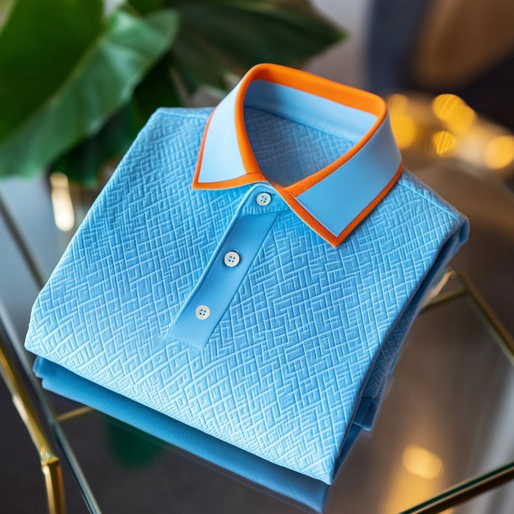 Men's Business Casual    Embroidered Button Short Sleeve Polo Shirt