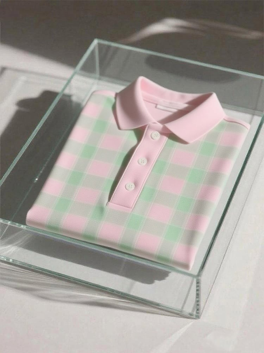 Men's Business Casual Logo Button Short Sleeve Polo Shirt