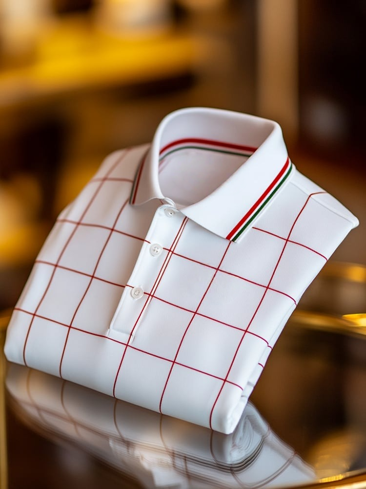 Men's Classic Business Logo Button Short Sleeve Polo Shirt