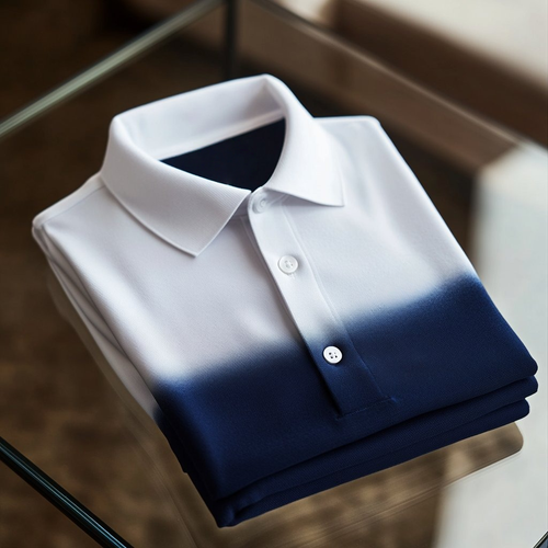 Men's Business Casual Embroidered    Button Short Sleeve Polo Shirt