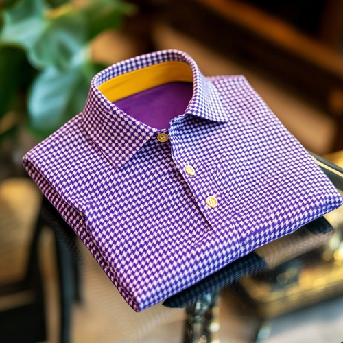 Men's Business Casual Embroidered    Button Short Sleeve Polo Shirt