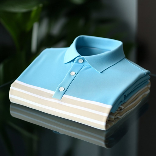 Men's Business Casual Embroidered    Button Short Sleeve Polo Shirt