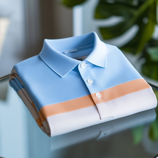 Men's Business Casual Embroidered    Button Short Sleeve Polo Shirt
