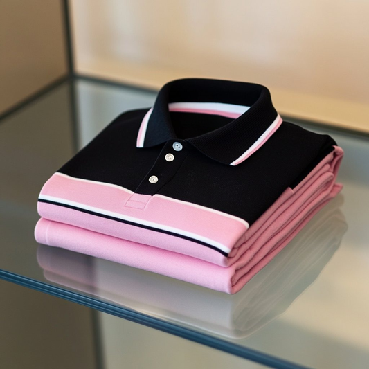 Men's Business Casual Embroidered    Button Short Sleeve Polo Shirt