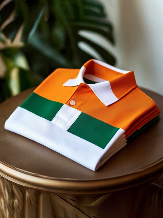 Men's Classic Business Logo Button Short Sleeve Polo Shirt