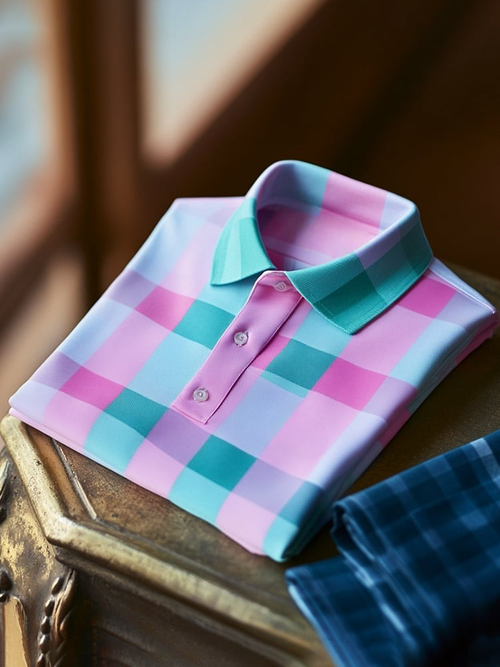 Men's Classic Business Logo Button Short Sleeve Polo Shirt