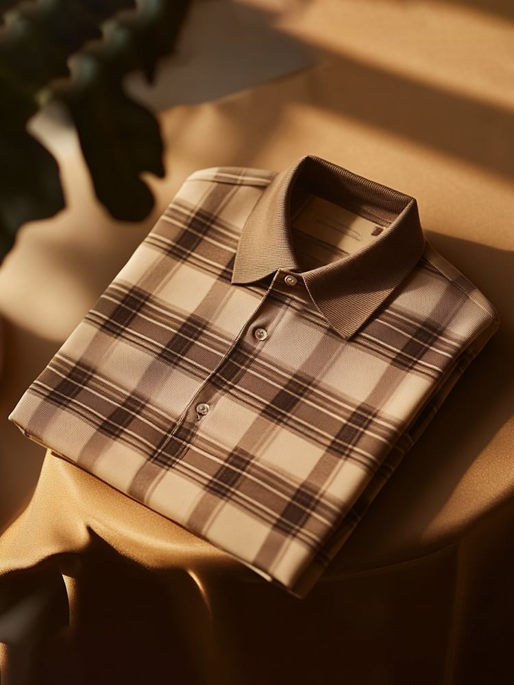 Men's Classic Business Logo Button Short Sleeve Polo Shirt