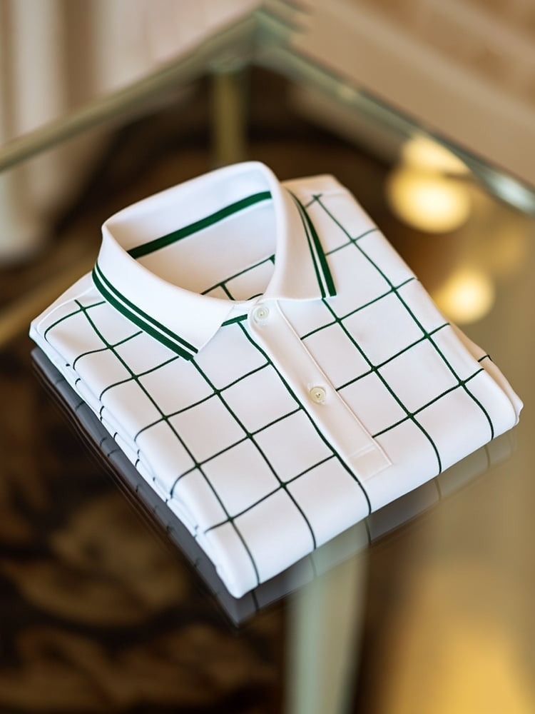 Men's Classic Business Logo Button Short Sleeve Polo Shirt