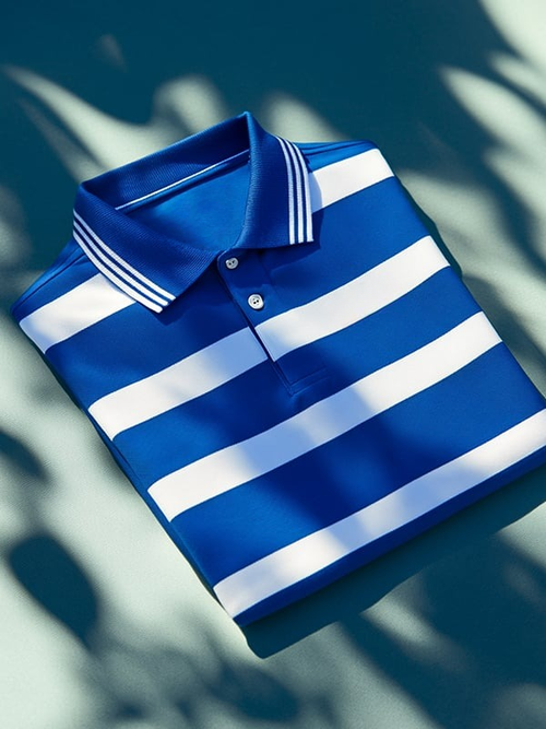 Men's Classic Business Logo Button Short Sleeve Polo Shirt