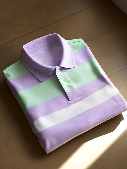 Men's Classic Business Logo Button Short Sleeve Polo Shirt