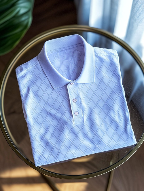 Men's Business Casual Embroidered    Button Short Sleeve Polo Shirt
