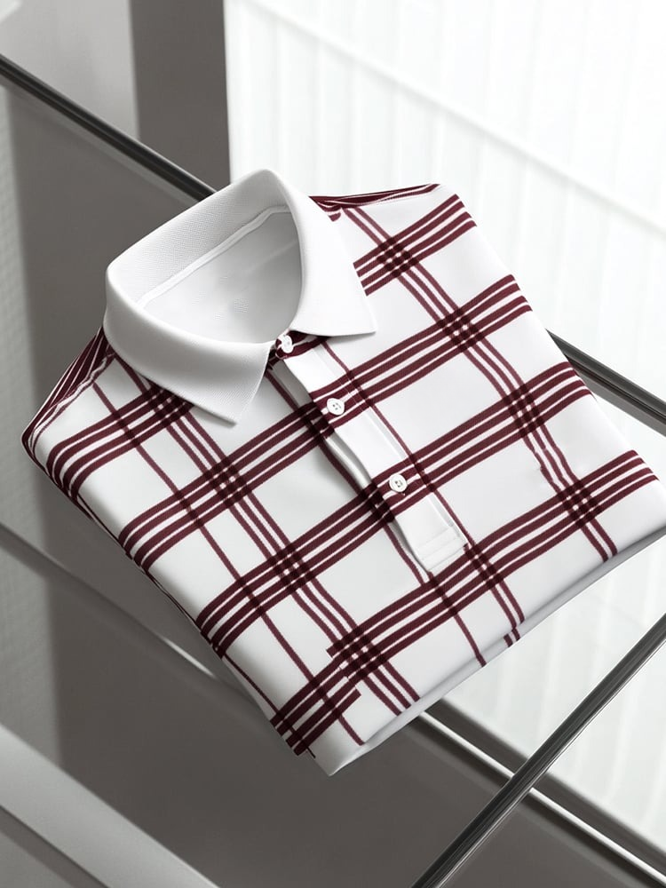Men's Business Casual Logo Button Short Sleeve Polo Shirt