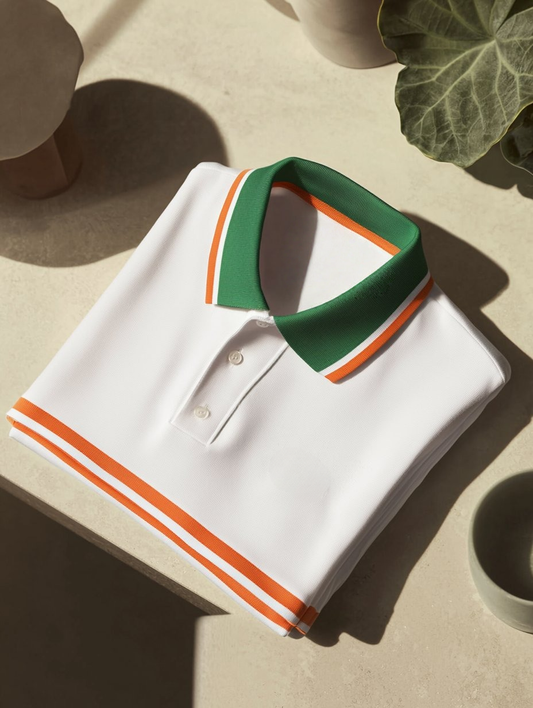 Men's Business Casual Fish Embroidered Button Short Sleeve Polo Shirt