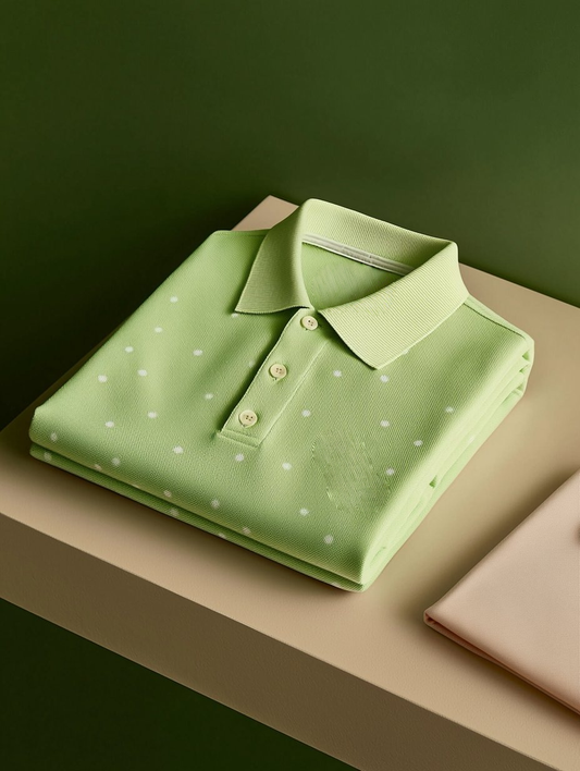 Men's Business Casual Fish Embroidered Button Short Sleeve Polo Shirt