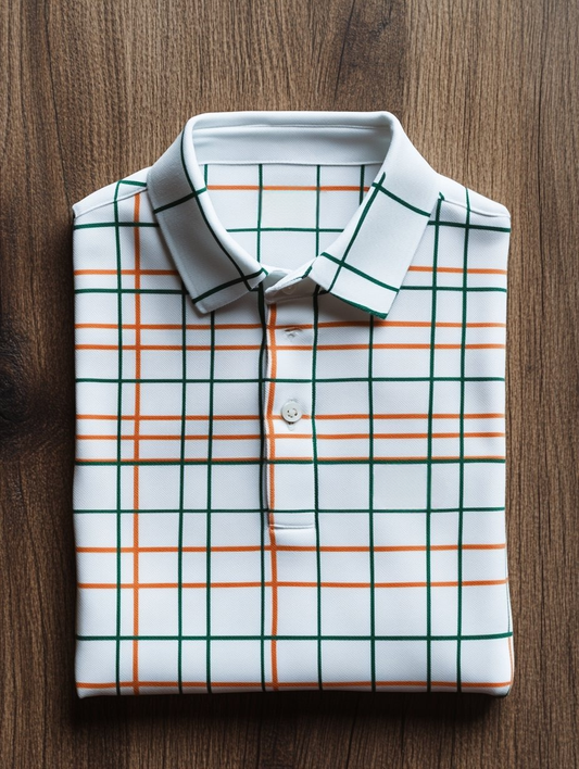 Men's Business Casual Fish Embroidered Button Short Sleeve Polo Shirt