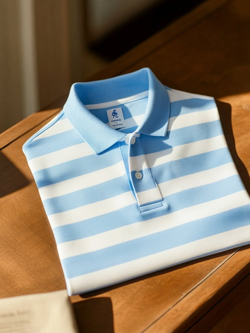 Men's Business Casual Logo Button Short Sleeve Polo Shirt