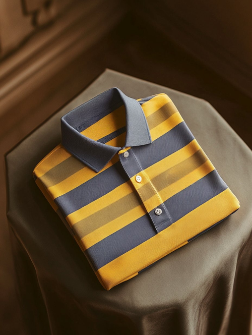 Men's Business Casual Fish Embroidered Button Short Sleeve Polo Shirt