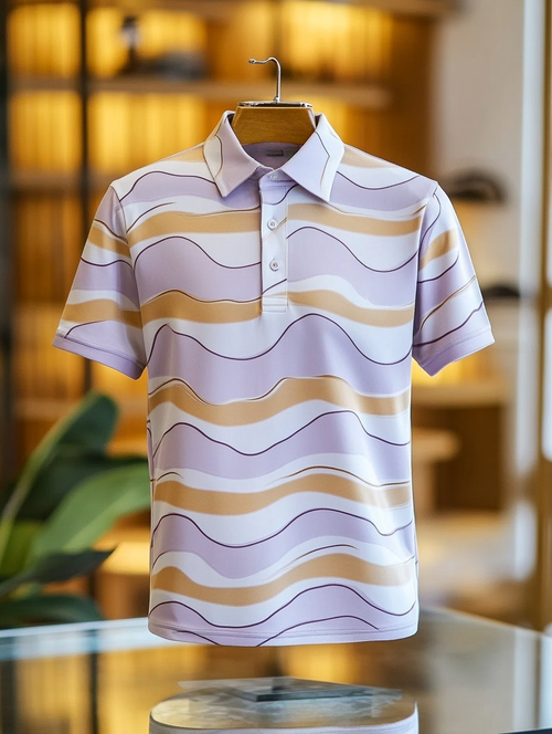 Men's Business Casual Fish Embroidered Button Short Sleeve Polo Shirt