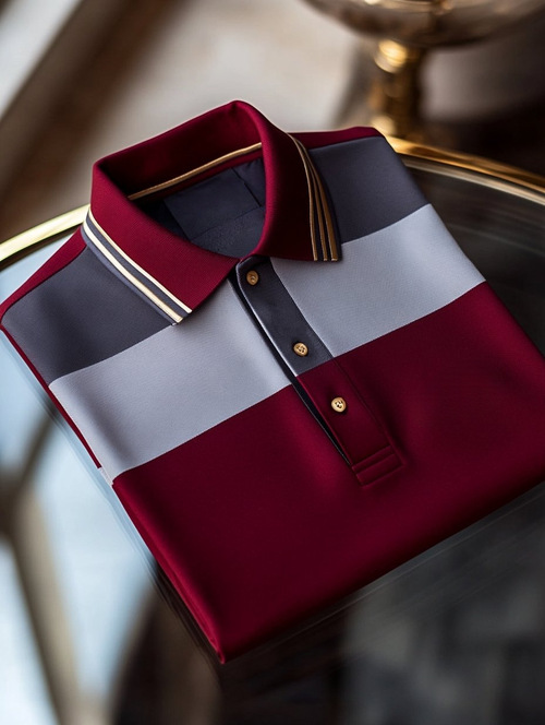 Men's Business Casual Fish Embroidered Button Short Sleeve Polo Shirt