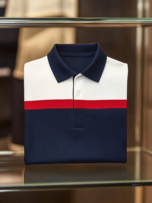 Men's Classic Business    Logo Short Sleeve Polo Shirt