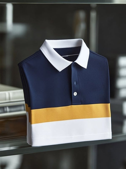 Men's Classic Business    Logo Short Sleeve Polo Shirt