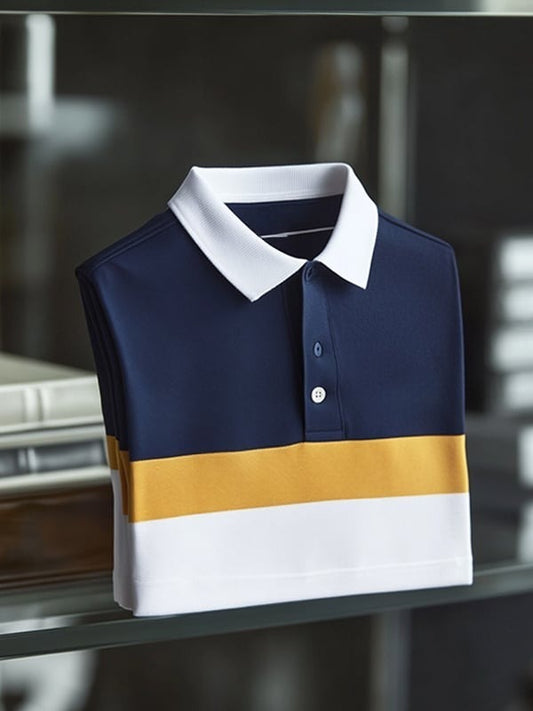 Men's Classic Business    Logo Short Sleeve Polo Shirt