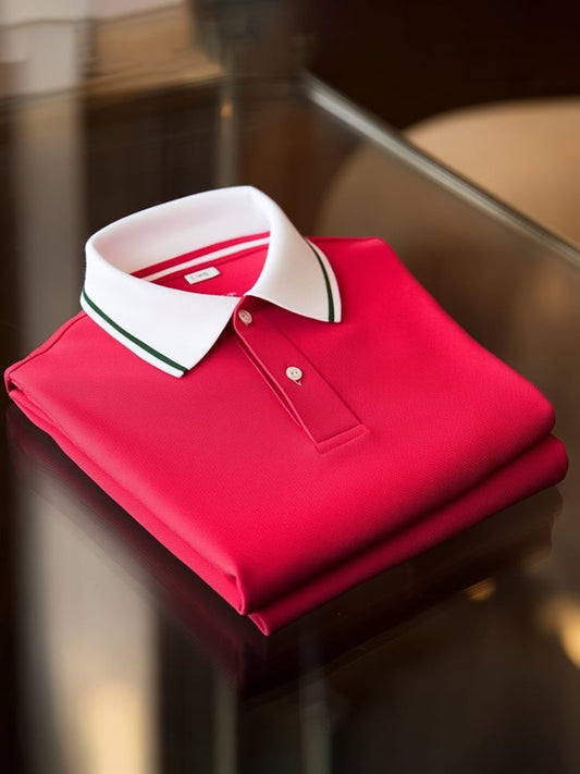 Men's Business Logo Button-Down Short Sleeve Polo Shirt