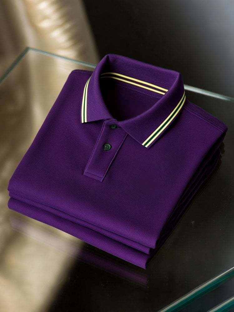 Men's Business Logo Button-Down Short Sleeve Polo Shirt